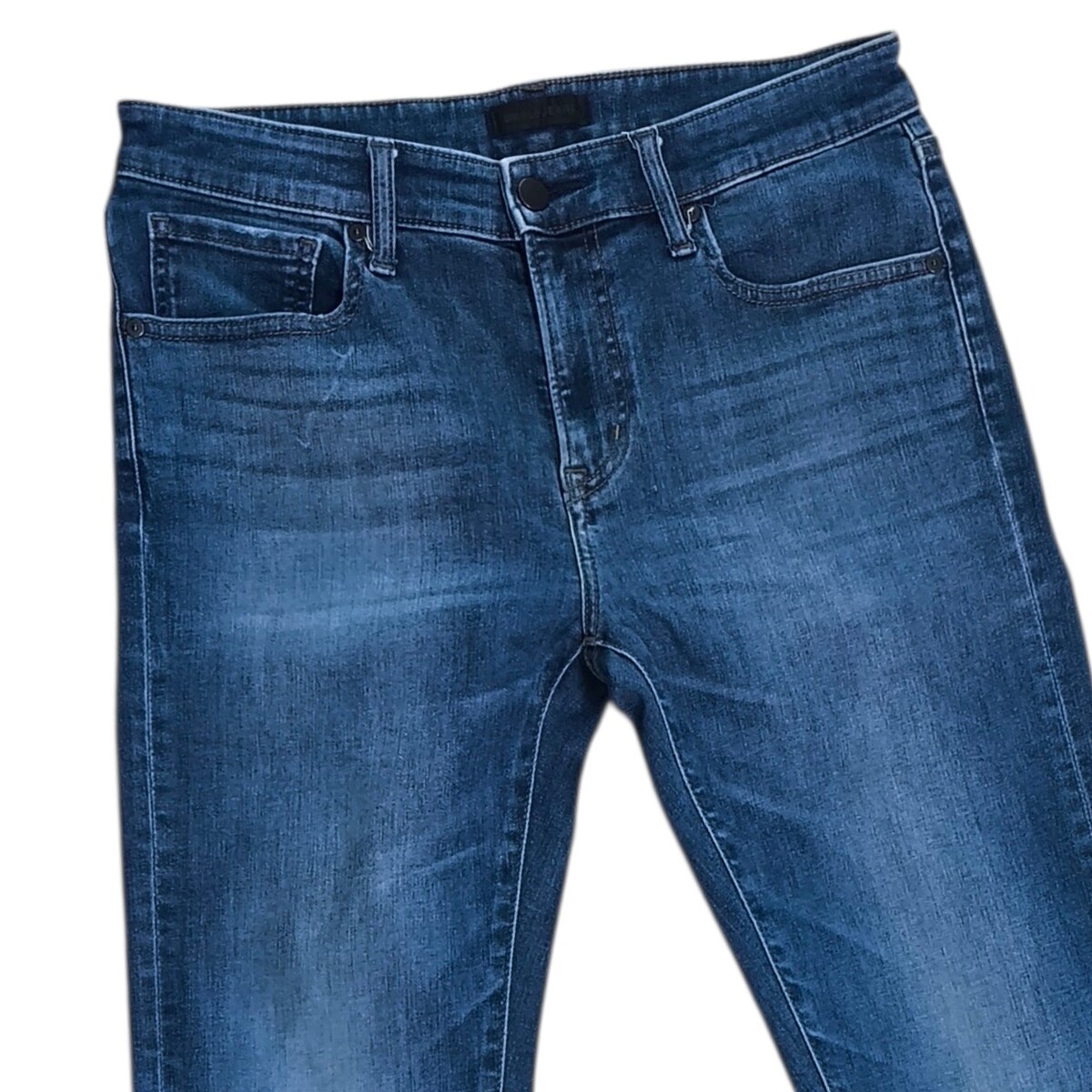 Uniqlo ยีนส์ผ้าด้านยืดหยุ่น เดิมๆปลายขายังไม่ถูกตัดเย็บลูกโซ่