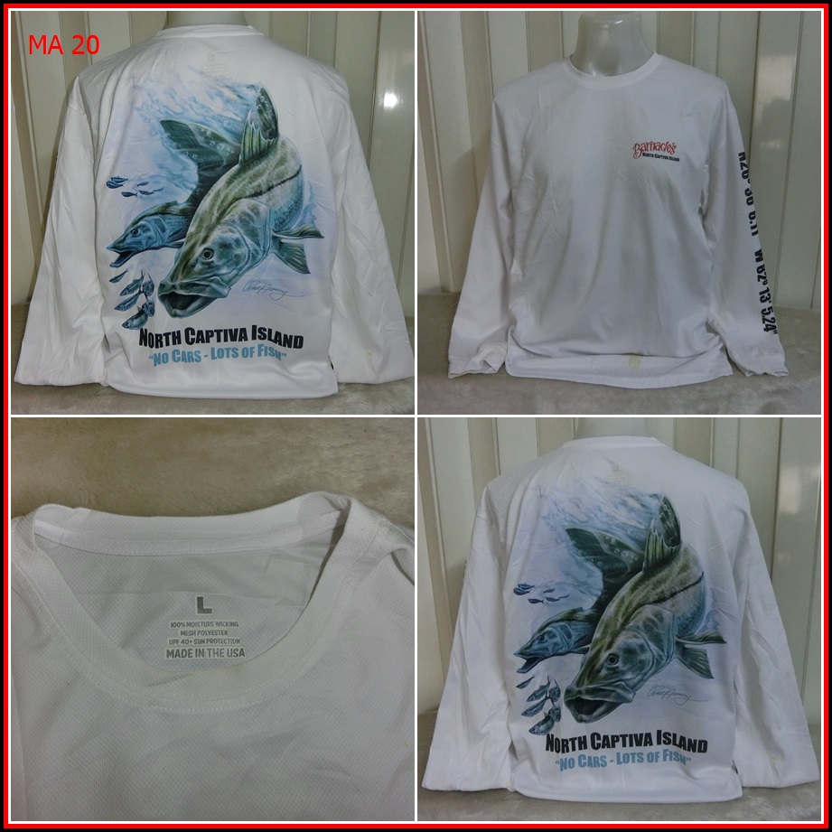 MA20. เสื้อตกปลา NORTH CAPTIVA ISLAND (made in usa ) ใส่ออกทริปกลางแจ้งตกปลา ชนิดเนื้อผ้าบางลื่นๆ ชน