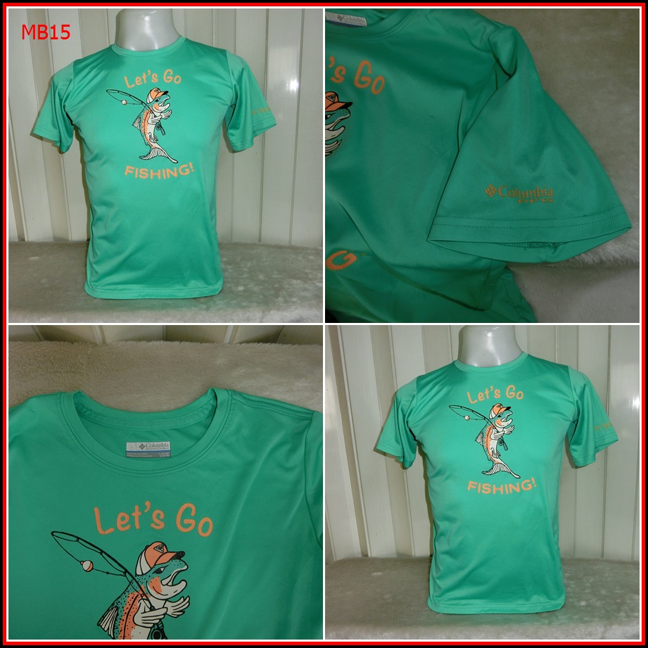 MB15. เสื้อตกปลา Columbia PFG ใส่ออกทริปกลางแจ้งตกปลา ชนิดเนื้อผ้าบางลื่นๆ ชนิดผ้าแห้งไว   Size M อก