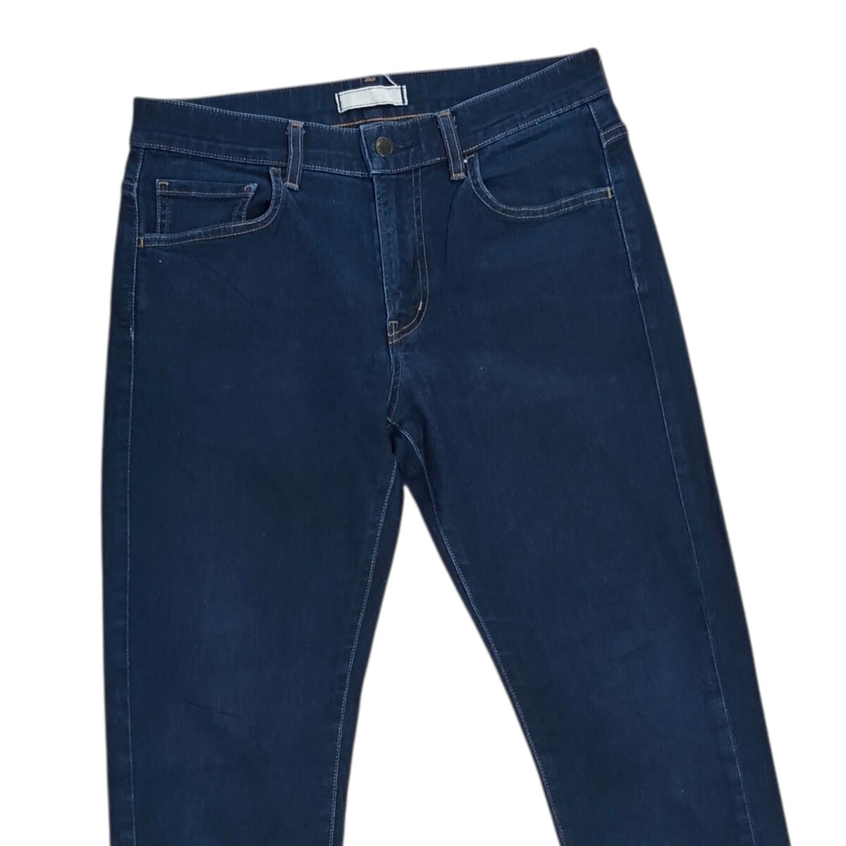 Uniqlo เข้มๆ ยีนส์ผ้าด้านยืดหยุ่น เดิมๆปลายขายังไม่ถูกตัดเย็บลูกโซ่ 31