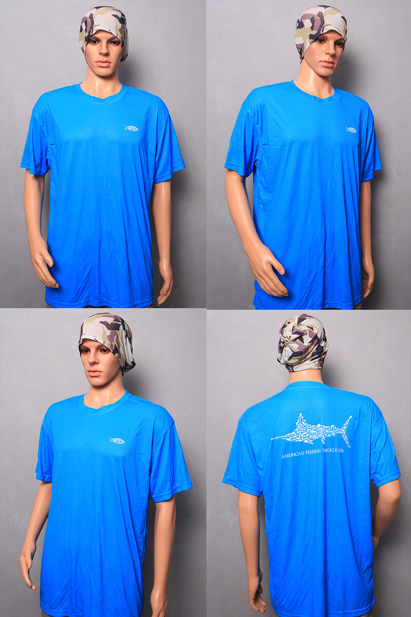 AA04. เสื้อยืดแขนสั้น สำหรับกิจกรรมกลางแจ้ง Men's AFTCO American Fishing Tackle 100% Polyester Size 