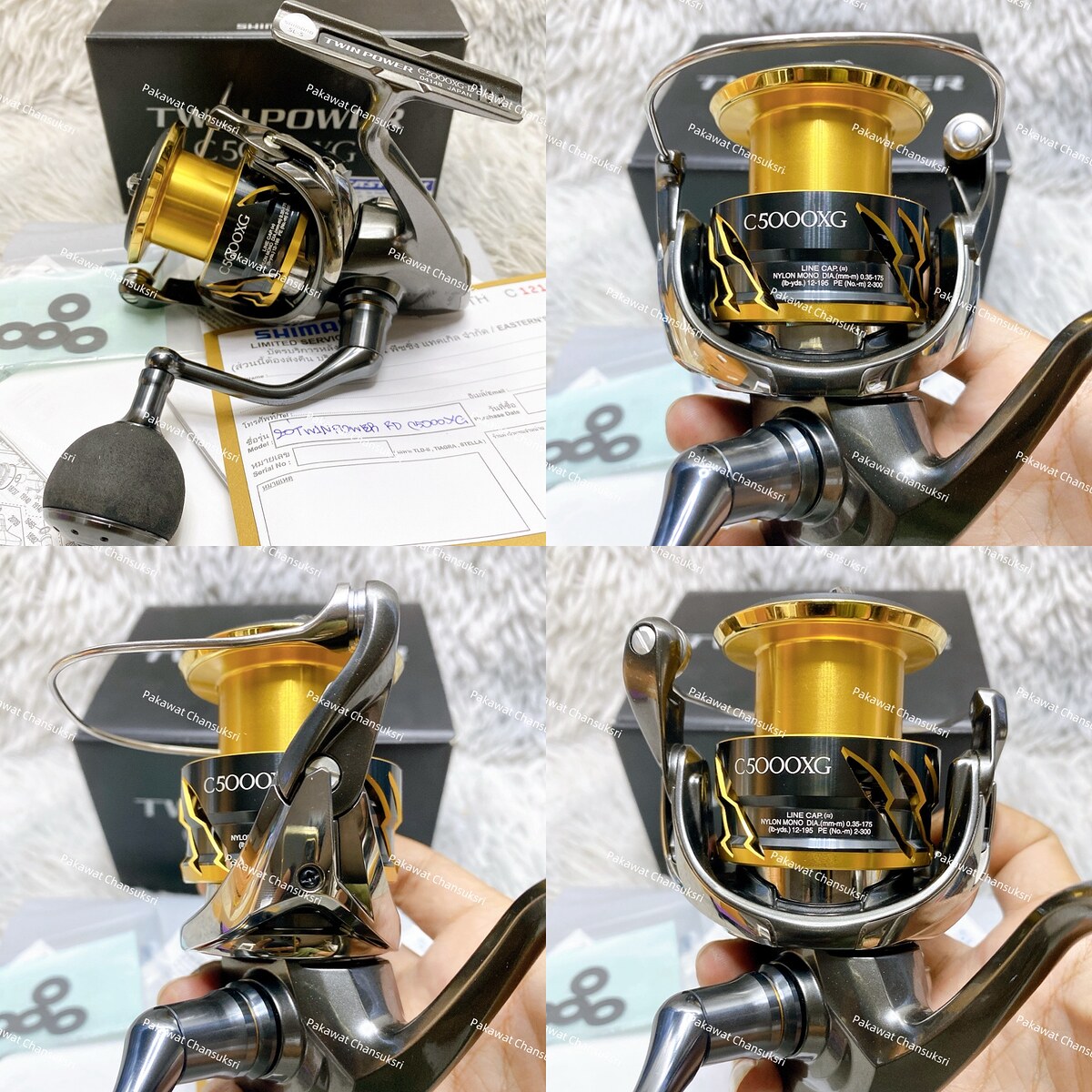 Shimano 20’ Twinpower C5000XG
รอกสภาพมาก มีริ้วรอยชัดๆที่ตรงฝาน๊อป นอกนั้นรอยขนแมวบางๆตามการใช้งานบ
