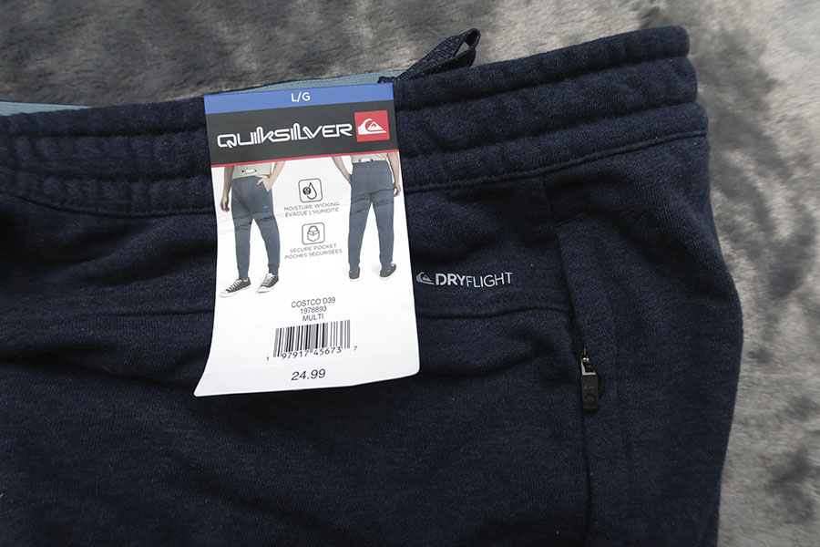 QUIKSILVER DRYFLIGHT jogger/M/L กางเกงขายาวเอวยางยืด 2 สีสวยใหม่แท้ รวมส่ง Flash