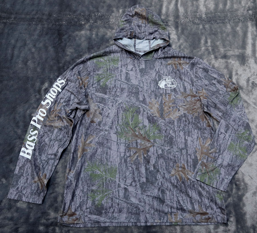 Bass Pro Shops /38/42/46/50 เสื้อยืดแขนยาวมีฮูด 3 ลายพรางสวยใหม่แท้ รวมส่ง Flash