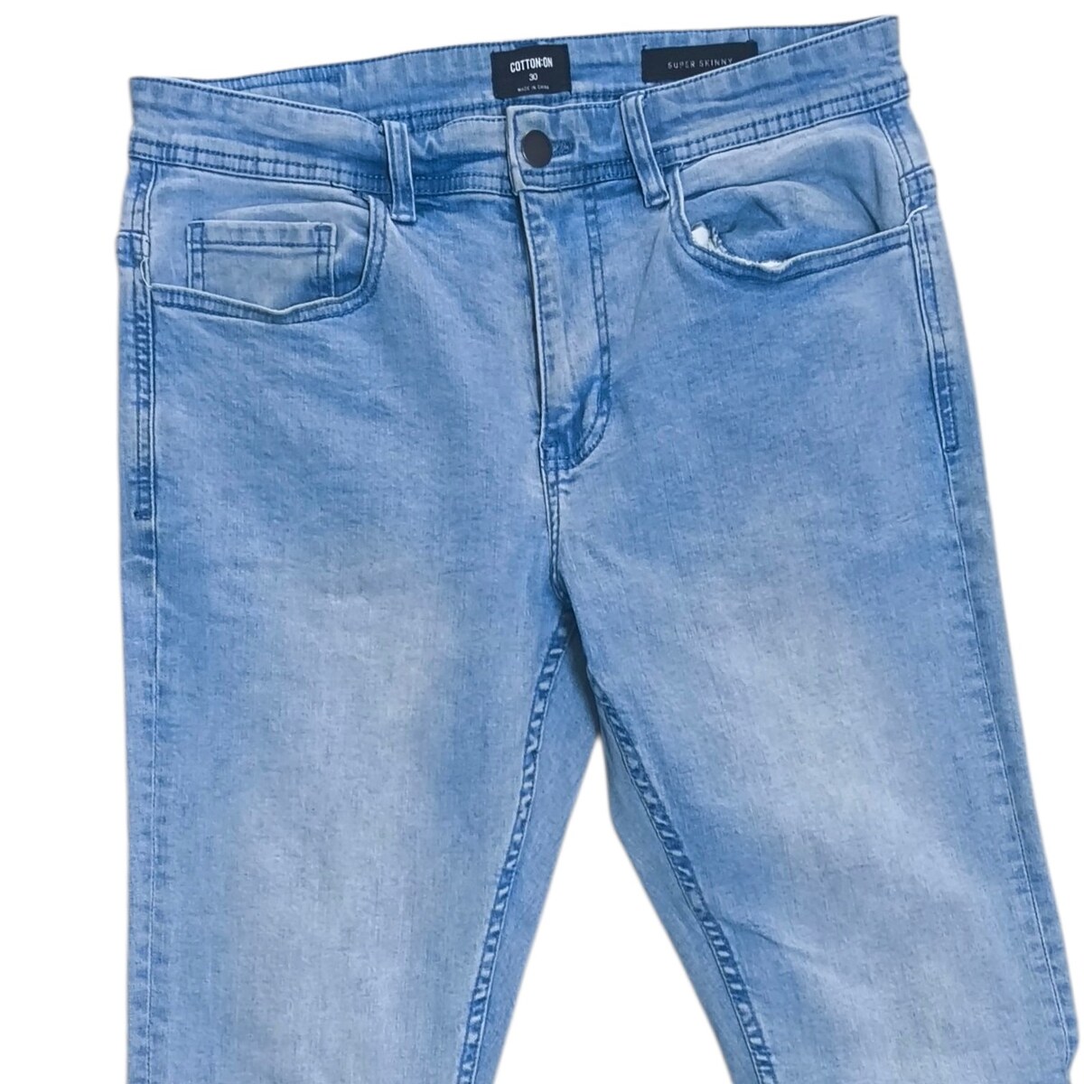 กางเกงยีนส์ Cotton On ทรง Super Skinny สีฟ้าอ่อนฟอก ผ้ายืดหยุ่น ประเทศ australia