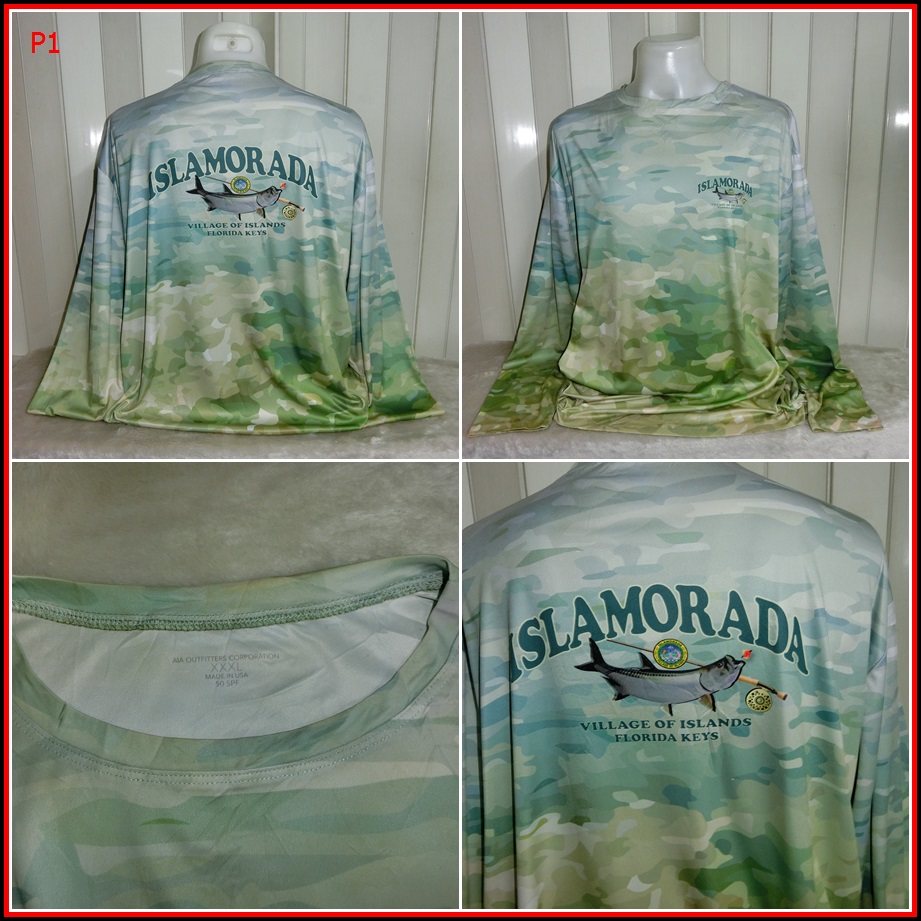 เสื้อลายปลา เสื้อ outdoor เนื้อผ้าบางลื่นๆแห้งไว สินค้ามาใหม่ รหัส P เข้ามาใหม่