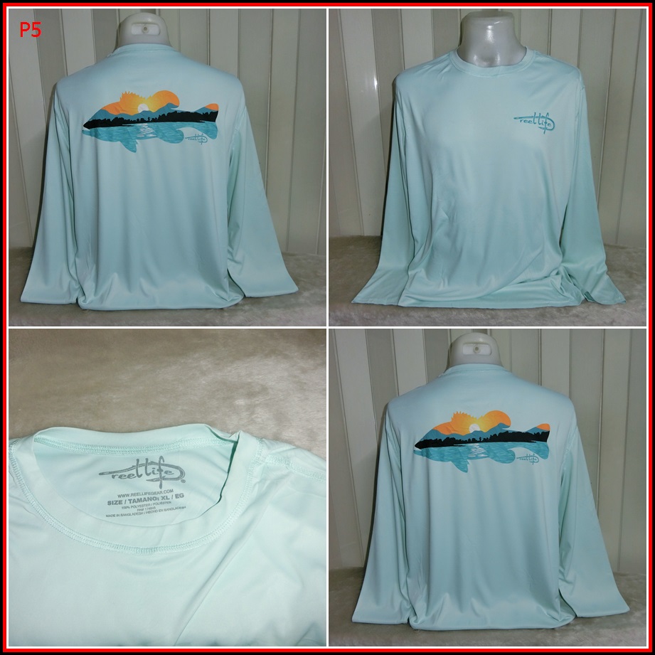 P5.เสื้อตกปลา REELLIFE  ใส่ออกทริปกลางแจ้งตกปลา ชนิดเนื้อผ้าบางลื่นๆ ชนิดผ้าแห้งไว   Size XL อก 48 น