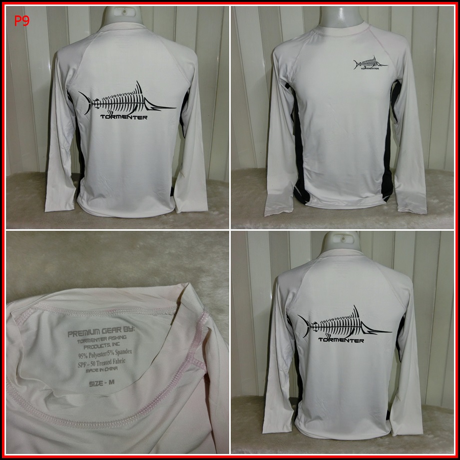 P9.เสื้อตกปลา  ใส่ออกทริปกลางแจ้งตกปลา ชนิดเนื้อผ้าบางลื่นๆ ชนิดผ้าแห้งไว  Size M อก 38 นิ้ว / 26 นิ