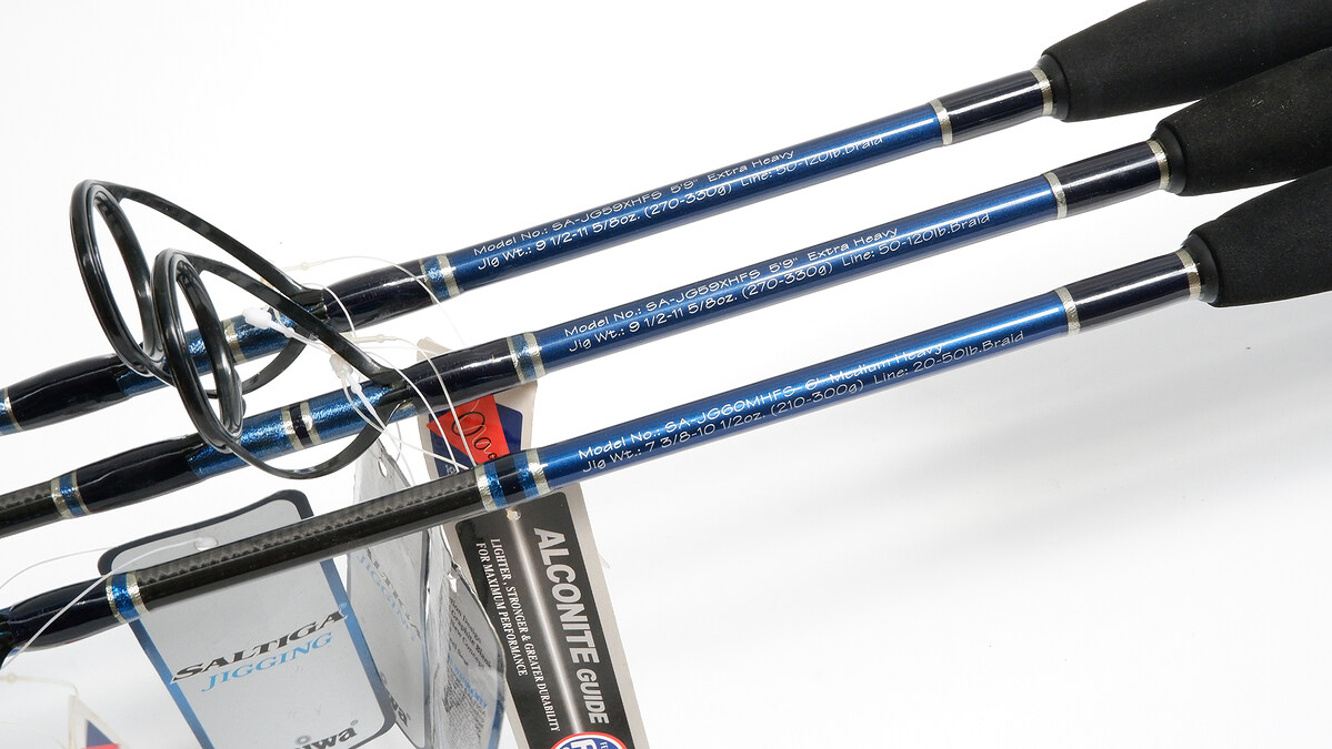 มี 3 คัน เวท
1.Model: SA-JG59XHFS 5'9" EXTRA HEAVY
Jig Wt. 9 1/2-11 5/8oz. 270-330g Line 50-120lb.