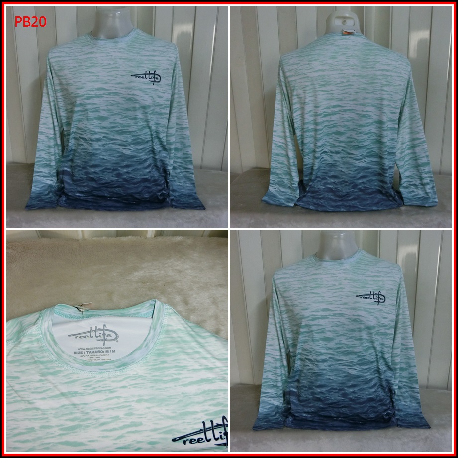 PB20.เสื้อตกปลา REEL LIFE FISHING ใส่ออกทริปกลางแจ้งตกปลา ชนิดเนื้อผ้าบาง ลื่นๆชนิดผ้าแห้งไว  Size L