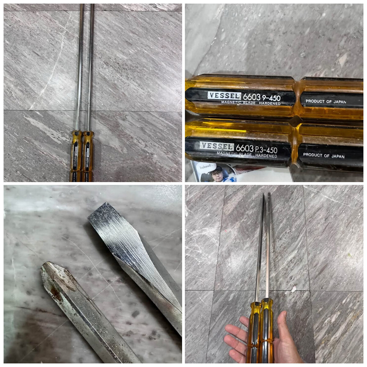 1. VESSEL 6603 ไขควงก้านยาว 450 mm ญี่ปุ่น 2 ชิ้น

ประกอบด้วย

6603 (-)9×450 ปากแบน

6603 P.3×