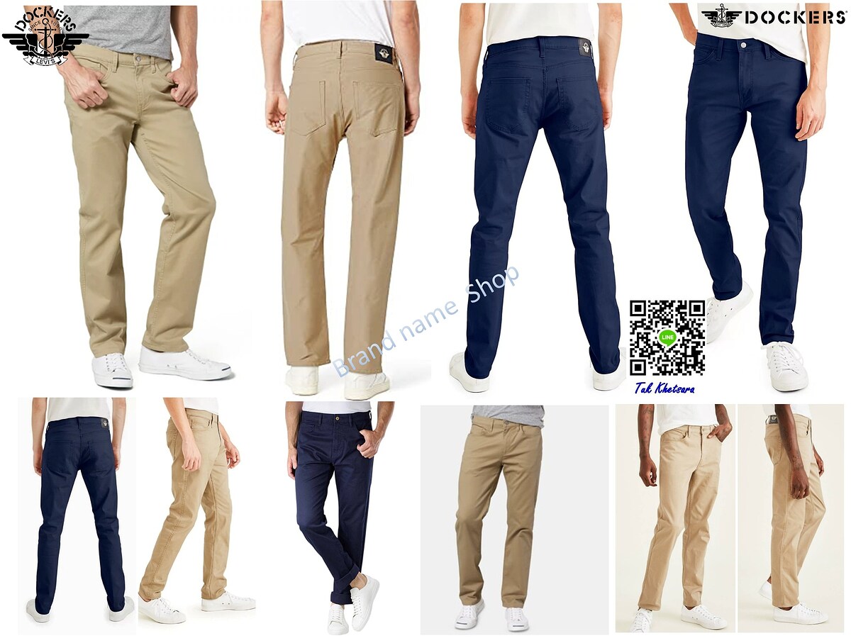 เอว 33-34/35-36 นิ้ว กางเกงเนื้อผ้ายืดหยุ่น Dockers All Season Jean Cut Straight
