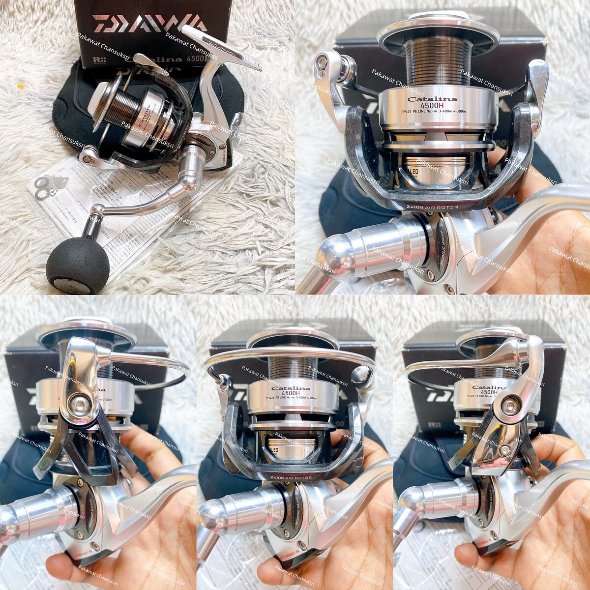 Daiwa 12‘ Catalina 4500H
รอกสภาพสวย มีริ้วรอยขีดข่วนตามการใช้งานมาบ้าง หมุนลื่นเนียนนุ่มดี มีกล่อง 