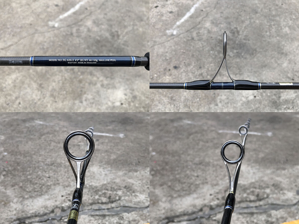 Daiwa Saltiga 63S-3 คัน 2 ท่อนต่อโคนยาว 6'3" Jig Wt: 60-120g , Line Max: PE3 คันสวยมาก ริ้วรอยน้อยมา